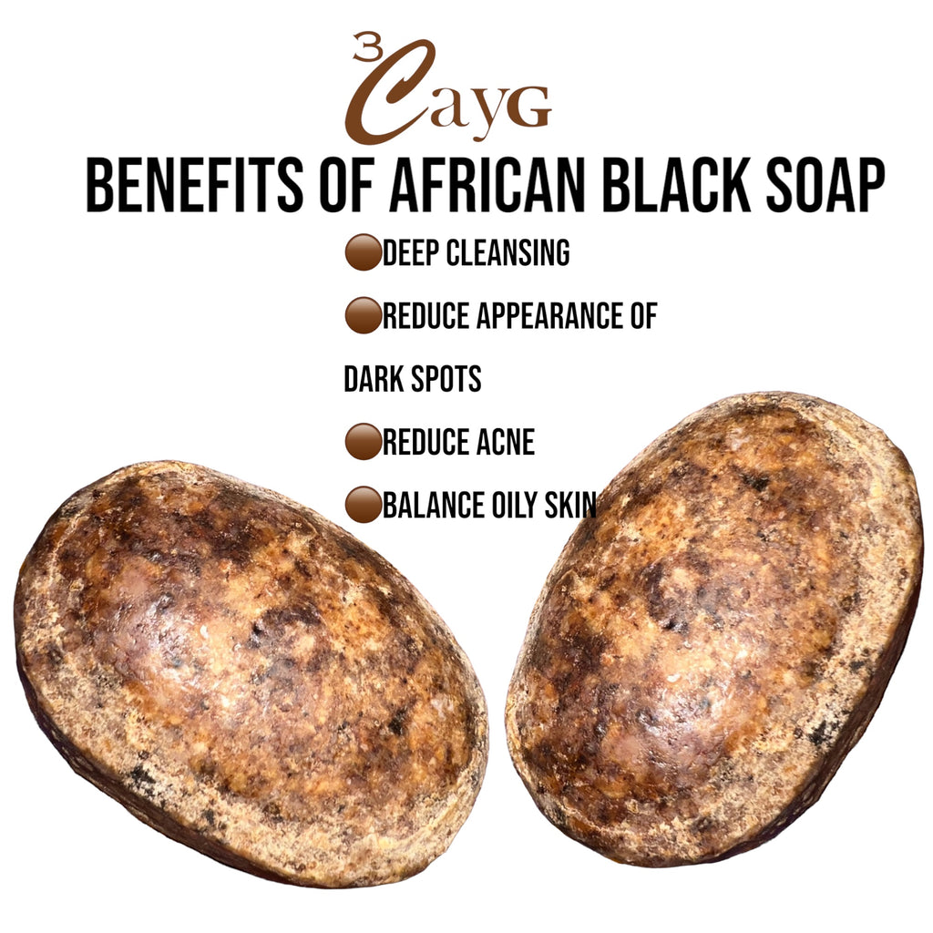 Two African black soap bars