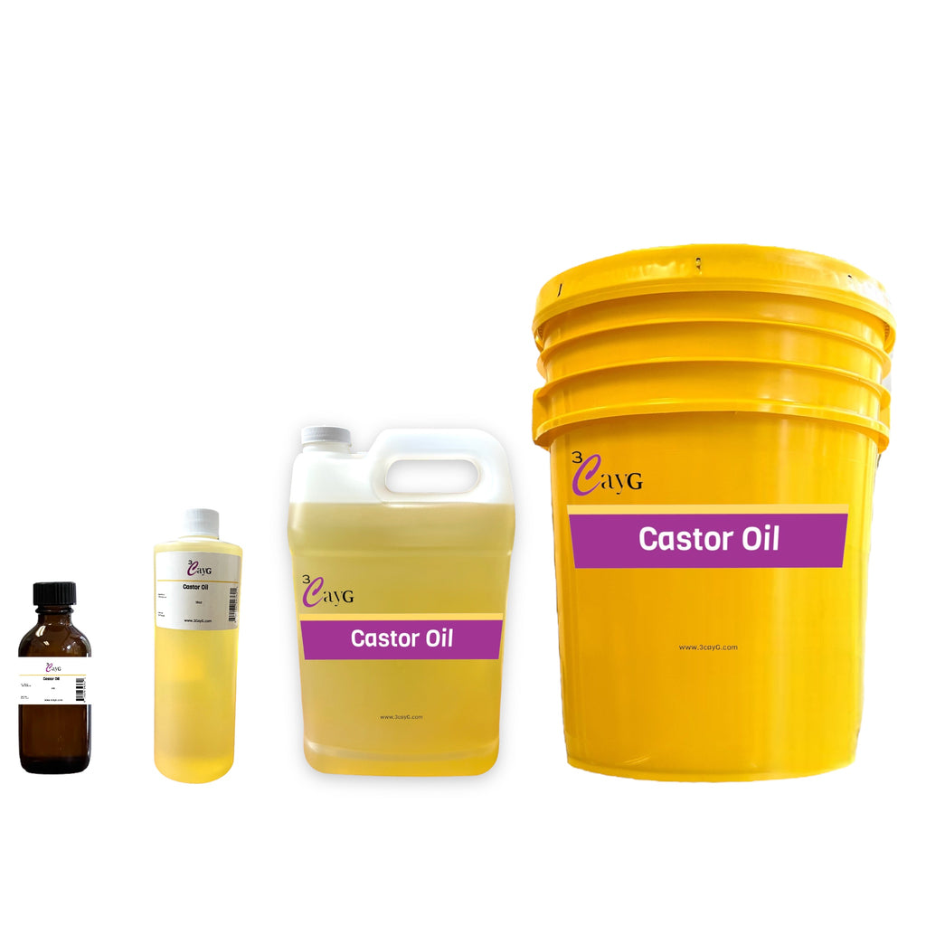 Castor Oil in pails and bottles