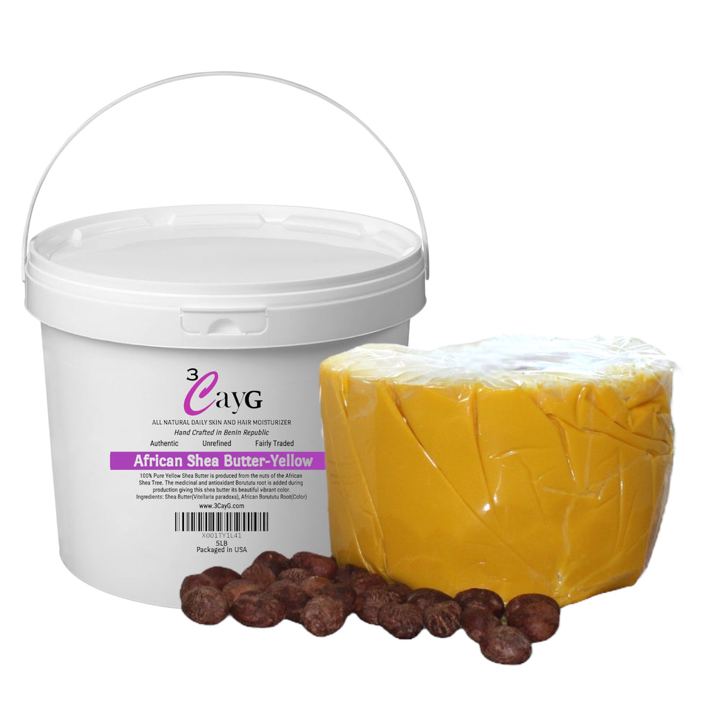 Yellow Shea Butter in a Pail - Rich in Vitamins and Minerals for Radiant Skin