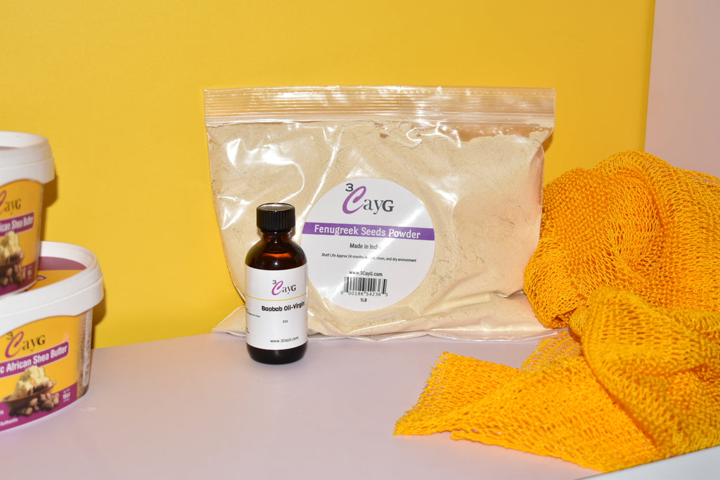 3CayG Fenugreek Powder and Baobab Oil