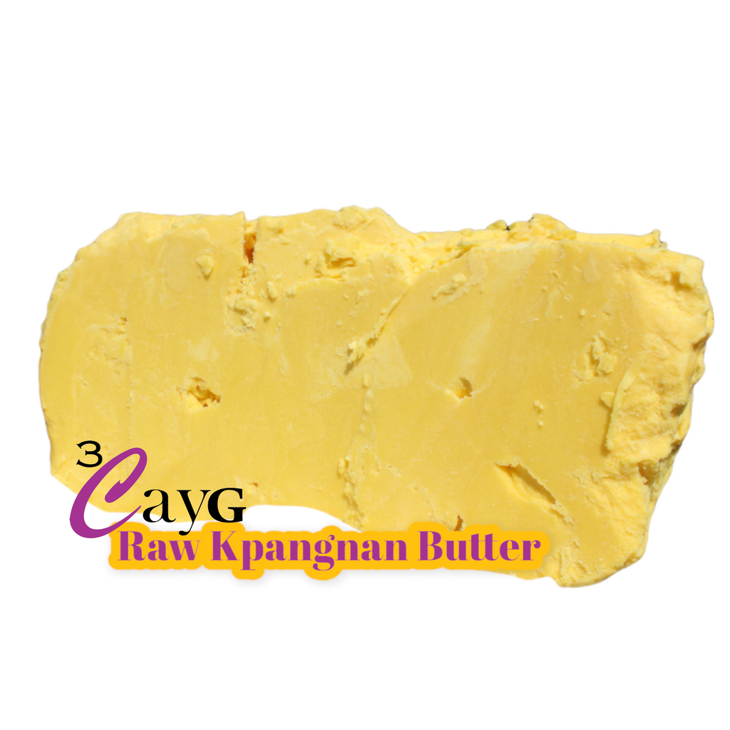 Block of Kpangnan butter, a traditional African butter known for its remarkable skin benefits